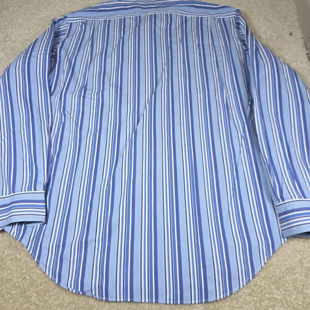 Polo Ralph Lauren Shirt Mens XL Blue Classic Striped Long Sleeve Button Up